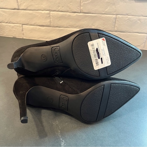 Circus Sam Edelman sz 8.5 Octavia black fabric bead embellished pointy booties - Picture 13 of 15